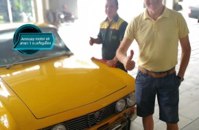 MR.Hendrik Vanbelle ที่ไว้วางใจให้ดูแลรถคันโปรด Classic car #Alfa Romeo 1972 แก้ปัญหา#เครื่องยนต์เดินไม่เรียบ และติดตั้งแอร์ใหม่สู้กับอากาศร้อนเมืองไทย